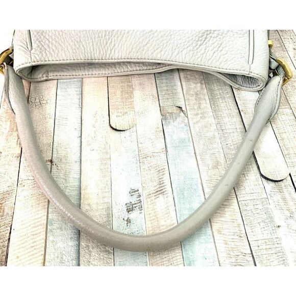 ROOMY J.CREW PEBBLED GRAY GENUINE LEATHER TOTE HOBO SHOULDER BAG PURSE HANDBAG - Picture 8 of 10